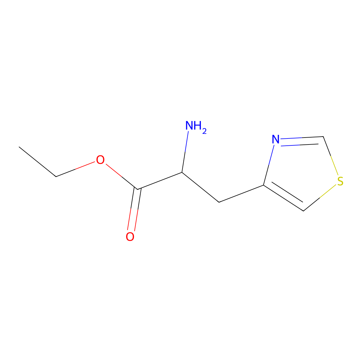 Ethyl 2-amino-3-(1,3-thiazol-4-YL)propanoate molecular structure, CAS 1257866-52-6