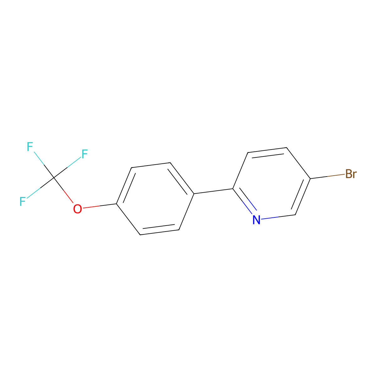 5-Bromo-2-[4-(trifluoromethoxy)phenyl]pyridine molecular structure, CAS 1257875-15-2