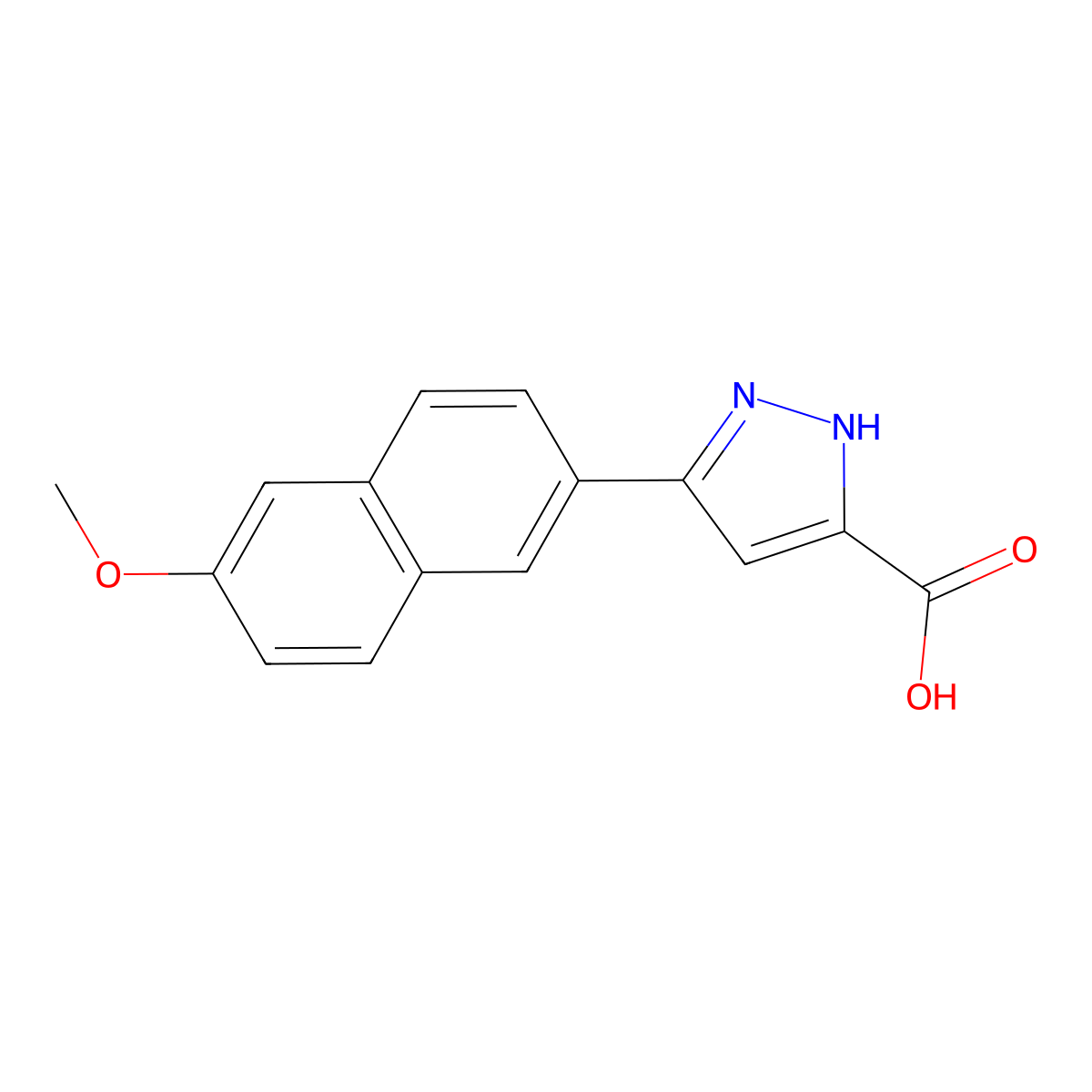 5-(6-Methoxynaphthalen-2-yl)-1H-pyrazole-3-carboxylic acid molecular structure, CAS 1257877-12-5