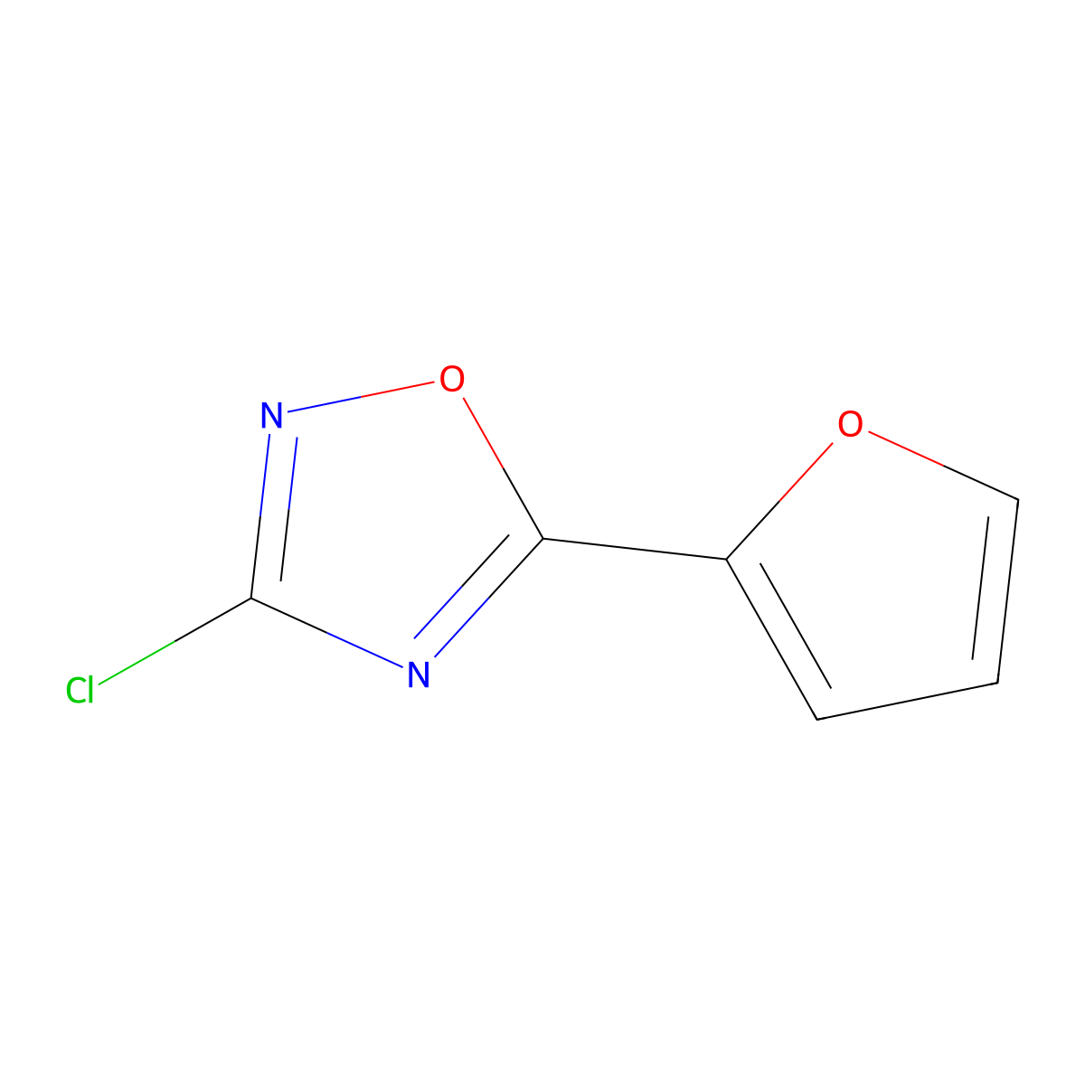 3-Chloro-5-(furan-2-yl)-1,2,4-oxadiazole molecular structure, CAS 1257878-64-0