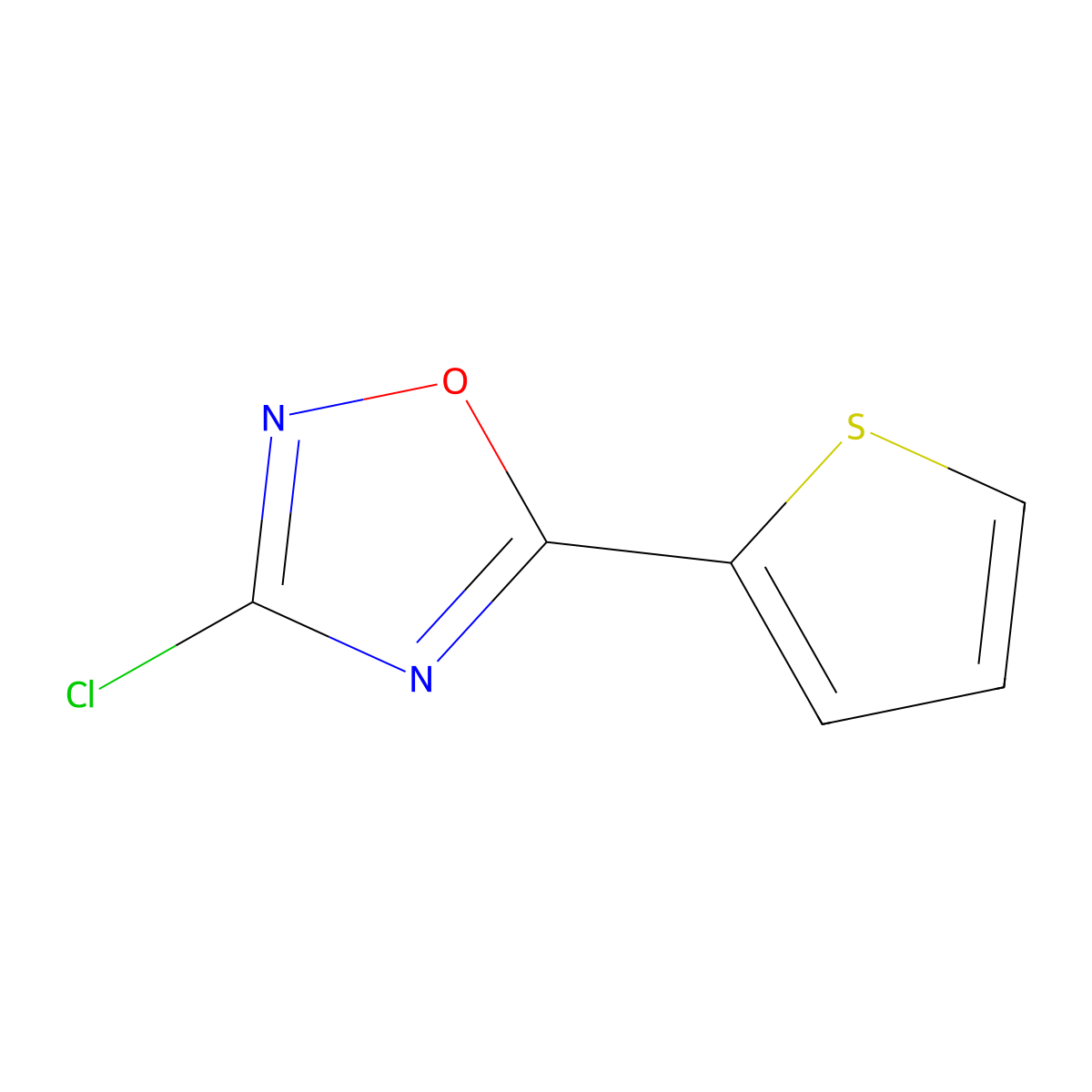 3-Chloro-5-(thiophen-2-yl)-1,2,4-oxadiazole molecular structure, CAS 1257878-65-1
