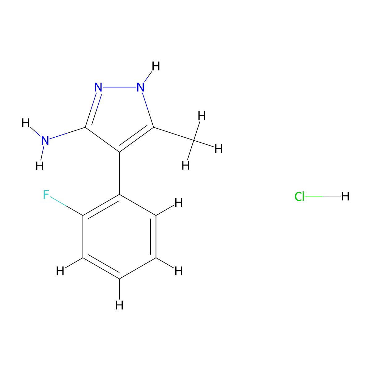 4-(2-Fluorophenyl)-3-methyl-1H-pyrazol-5-amine hydrochloride molecular structure, CAS 1257878-84-4