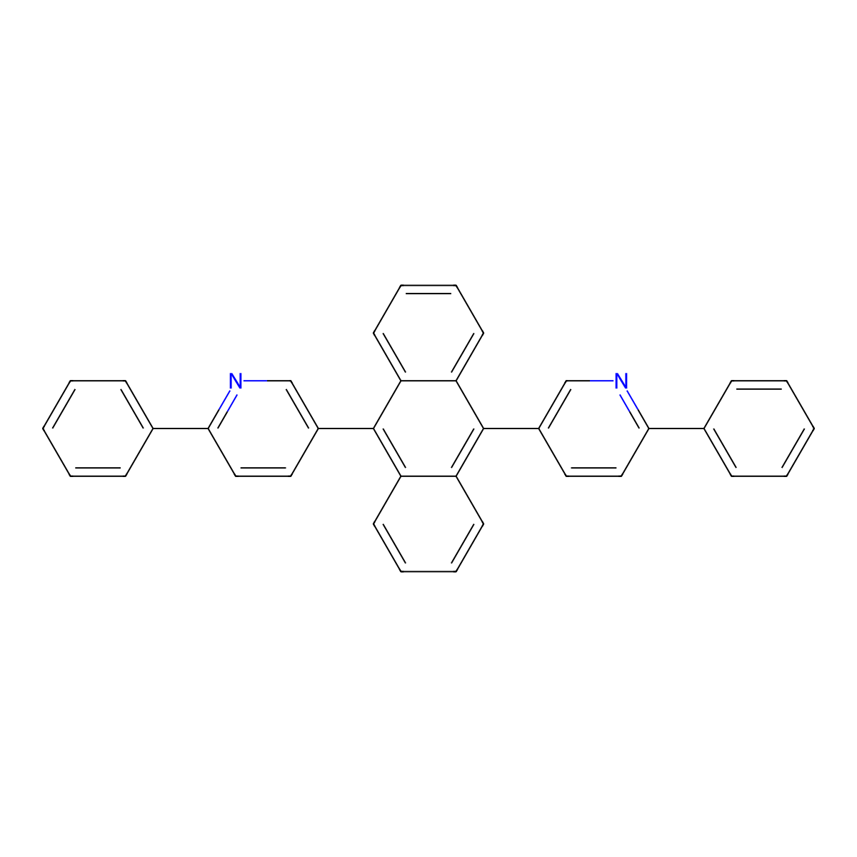 9,10-Bis(6-phenylpyridin-3-yl)anthracene molecular structure, CAS 1257879-34-7