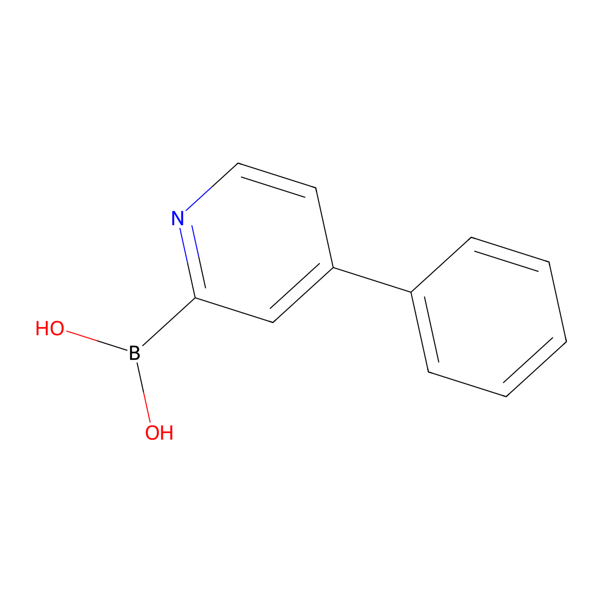 (4-Phenylpyridin-2-yl)boronic acid molecular structure, CAS 1257879-78-9