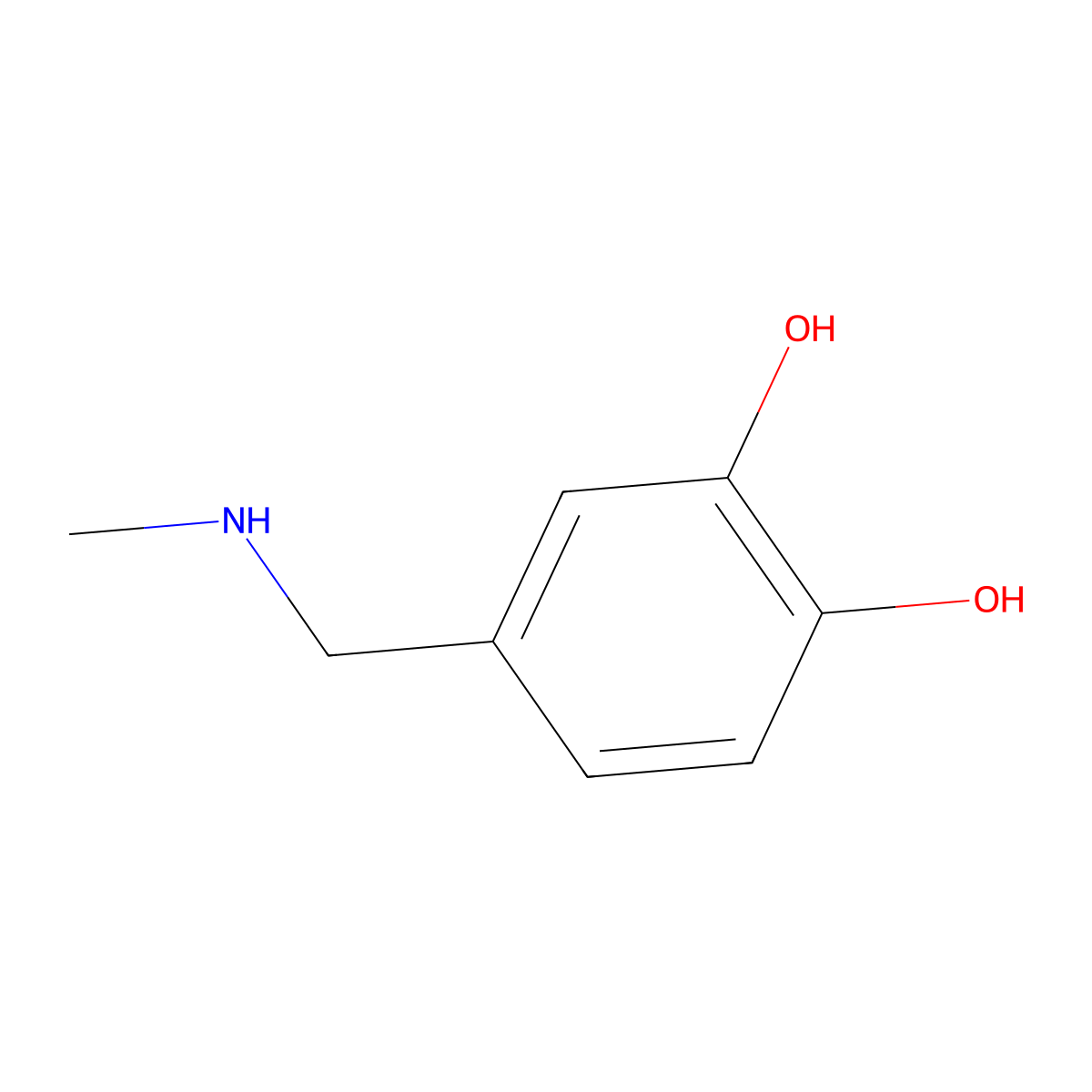 4-((Methylamino)methyl)benzene-1,2-diol molecular structure, CAS 125789-62-0