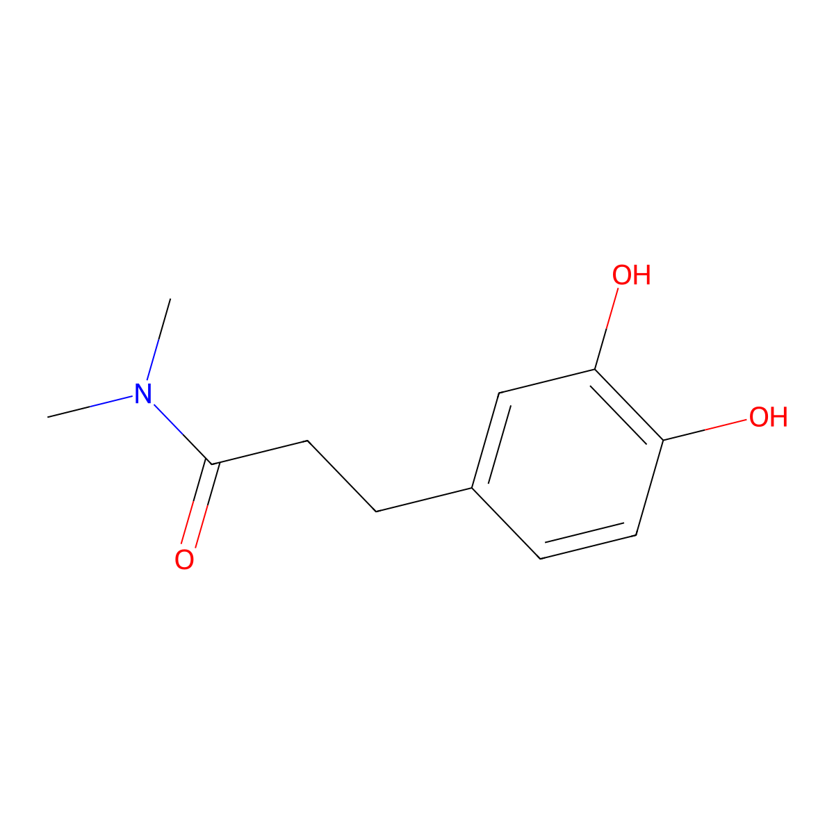 3-(3,4-dihydroxyphenyl)-N,N-dimethylpropanamide molecular structure, CAS 125789-96-0