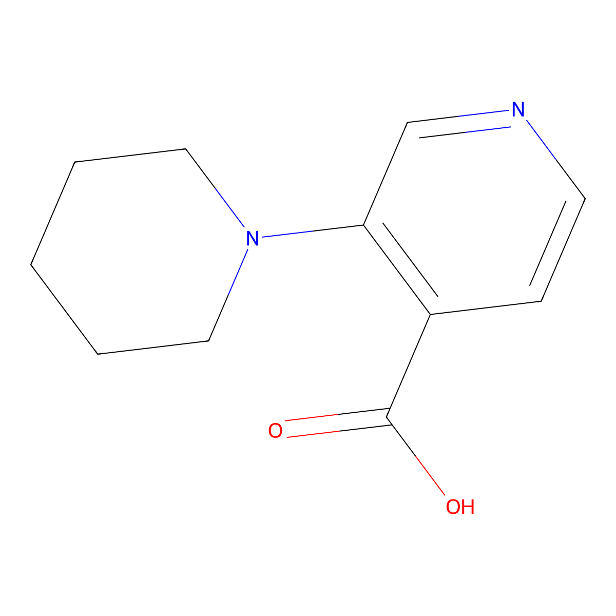 3-(Piperidin-1-yl)isonicotinic acid molecular structure, CAS 1257901-61-3