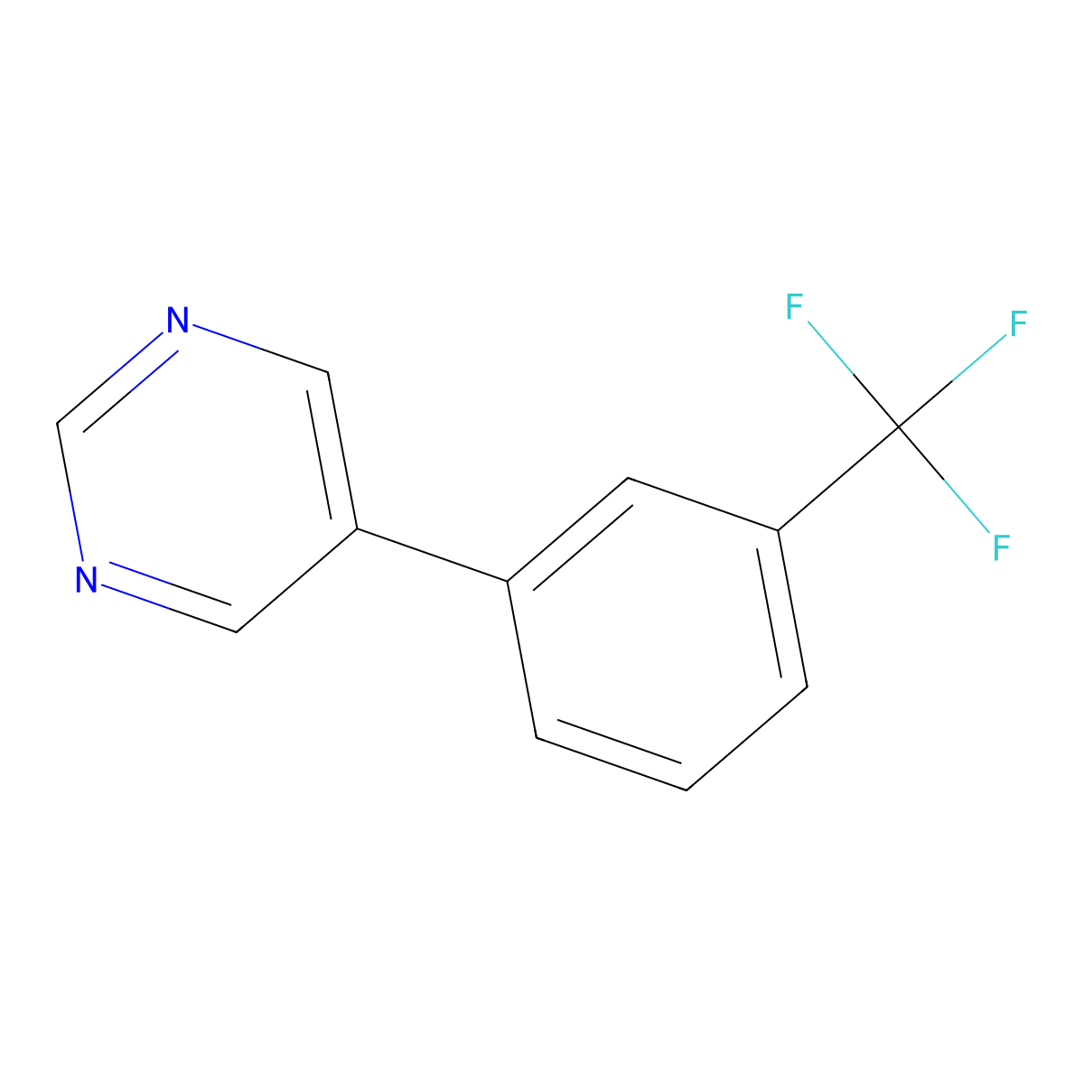 5-[3-(Trifluoromethyl)phenyl]pyrimidine molecular structure, CAS 1257901-67-9