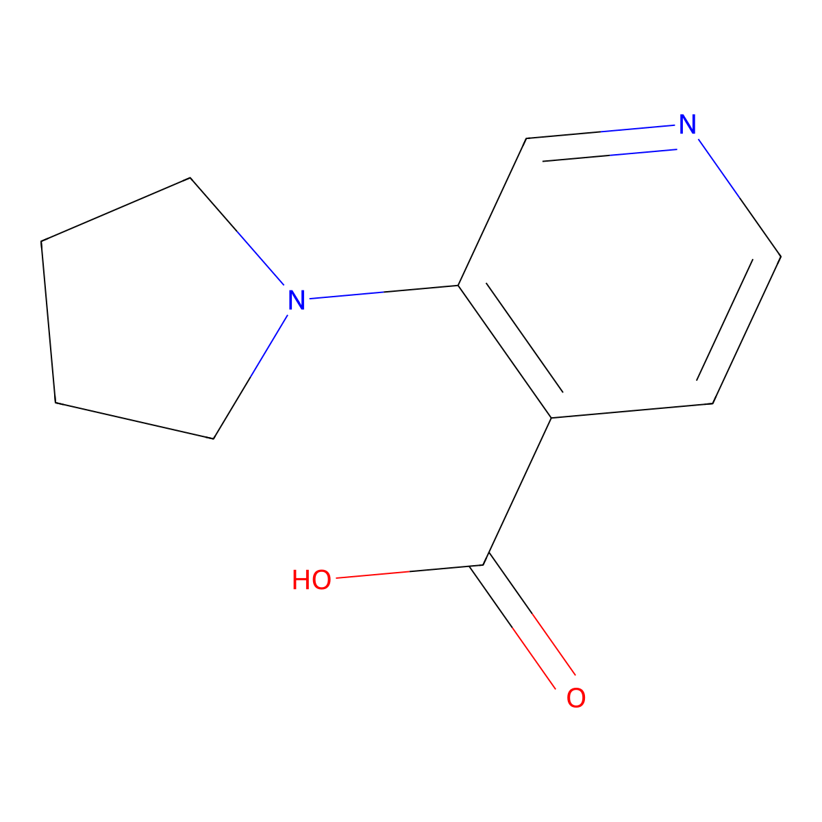 3-(Pyrrolidin-1-yl)isonicotinic acid molecular structure, CAS 1257901-68-0