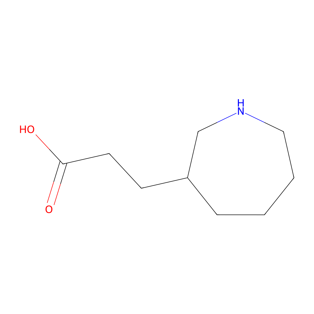 3-(Azepan-3-yl)propanoic acid molecular structure, CAS 1257901-92-0