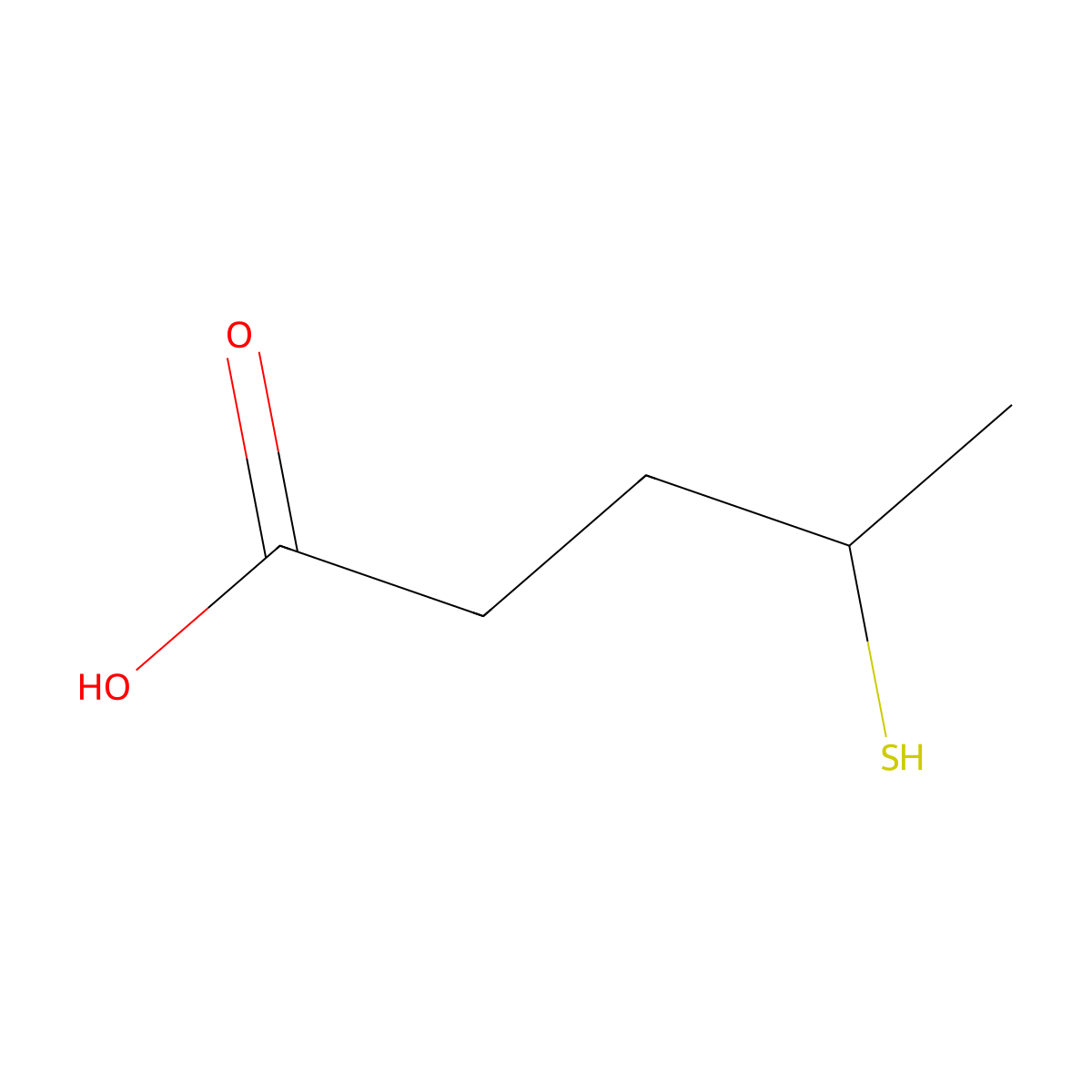 4-Sulfanylpentanoic acid molecular structure, CAS 125791-83-5