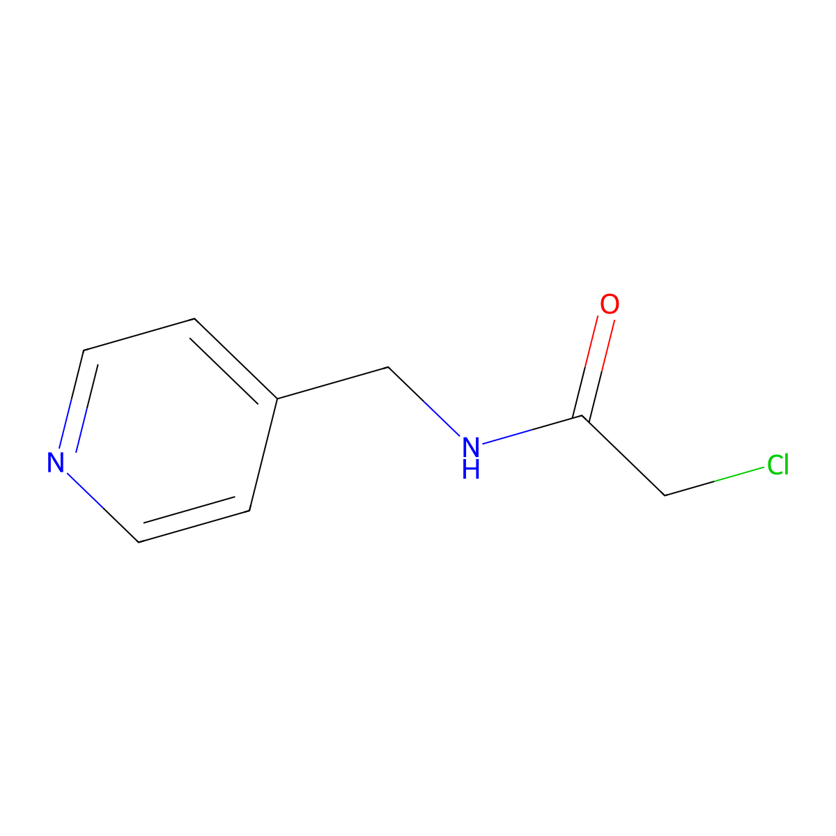 2-chloro-N-(pyridin-4-ylmethyl)acetamide molecular structure, CAS 125794-21-0