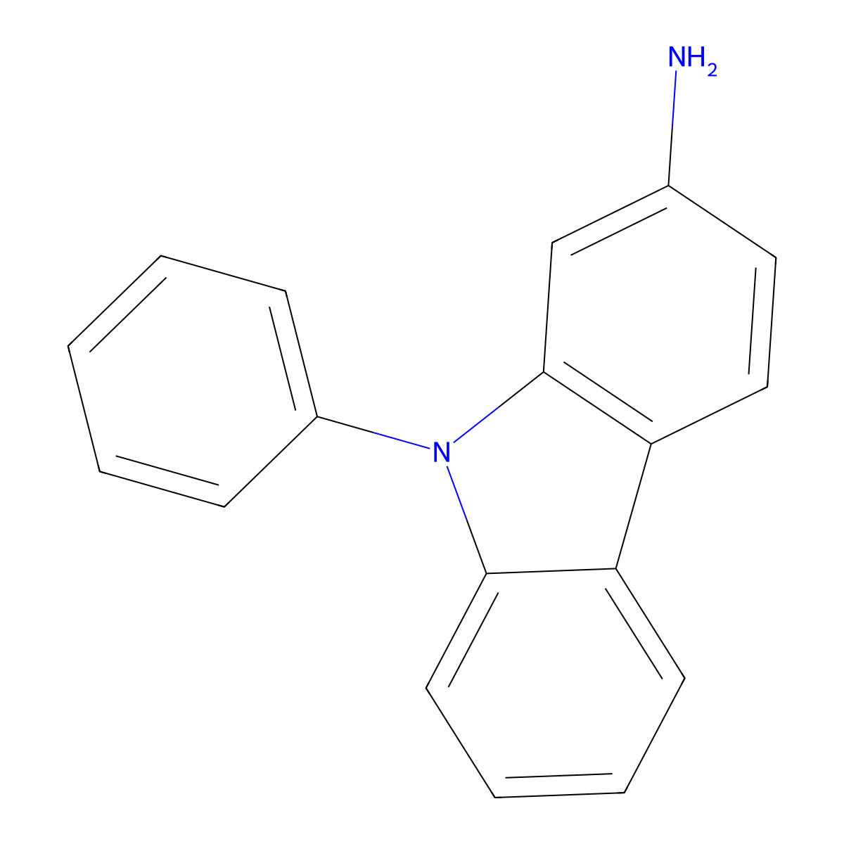 9-Phenyl-9H-carbazol-2-amine molecular structure, CAS 1257982-95-8