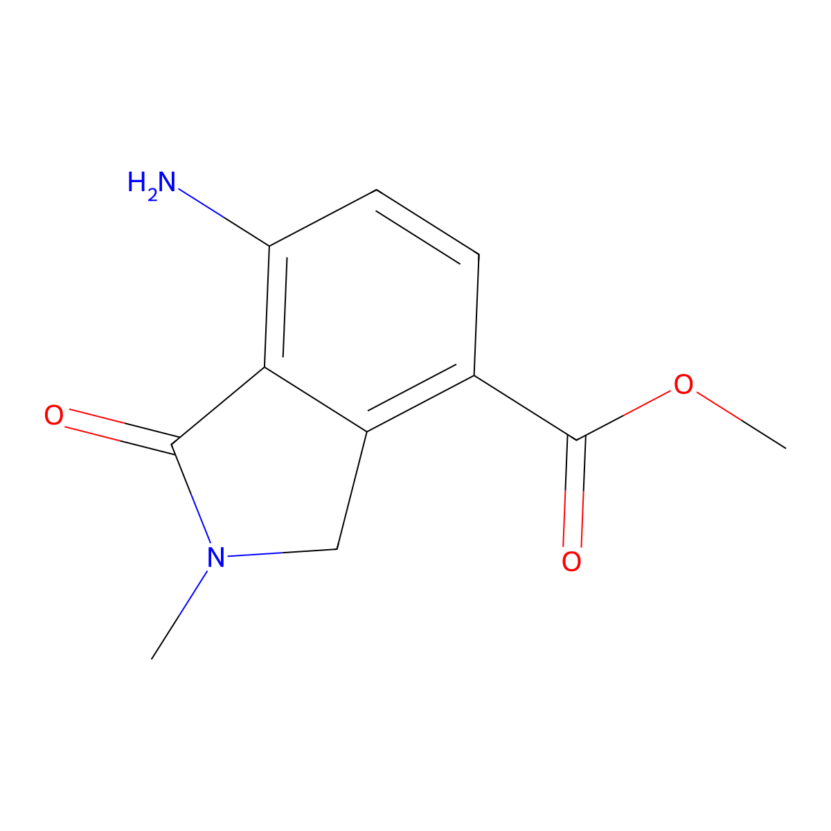 methyl 7-amino-2-methyl-1-oxo-2,3-dihydro-1H-isoindole-4-carboxylate molecular structure, CAS 1257997-03-7