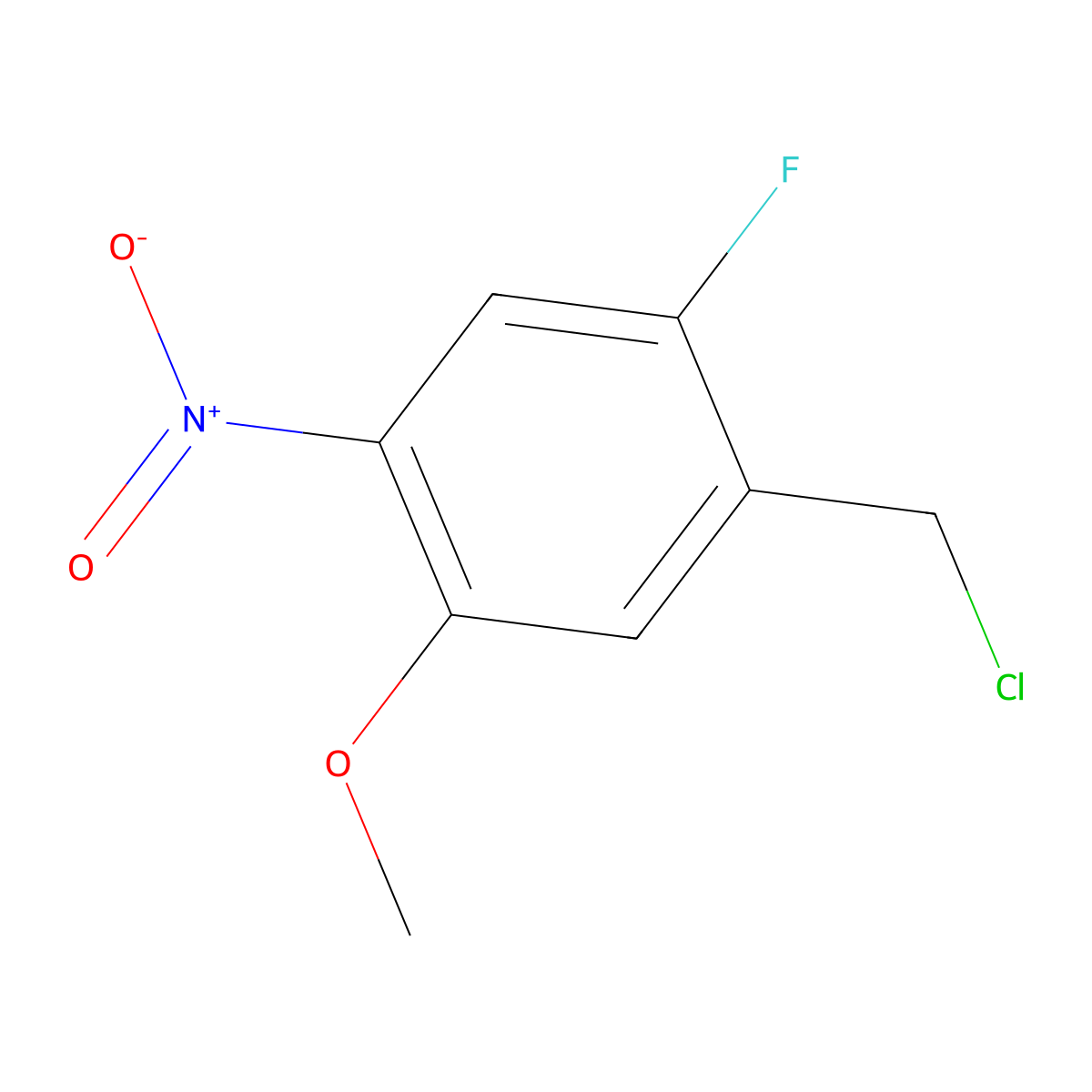 1-(Chloromethyl)-2-fluoro-5-methoxy-4-nitrobenzene molecular structure, CAS 1257997-14-0