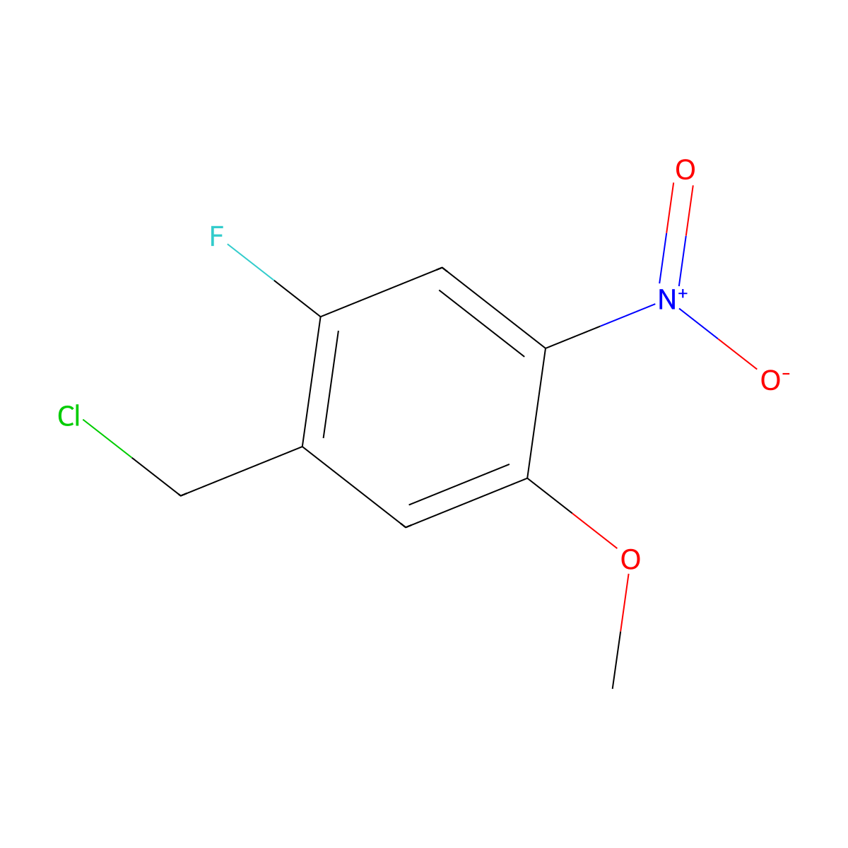 1-(Chloromethyl)-2-fluoro-5-methoxy-4-nitrobenzene molecular structure, CAS 1257997-14-0