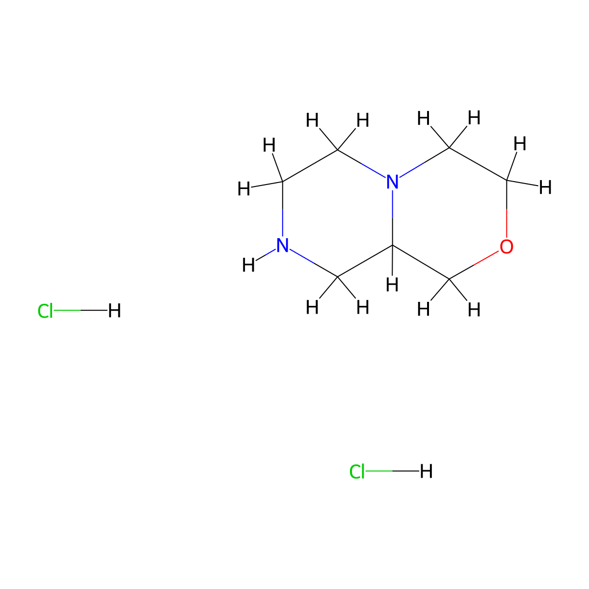 Octahydropyrazino[2,1-c][1,4]oxazine dihydrochloride molecular structure, CAS 1257998-65-4