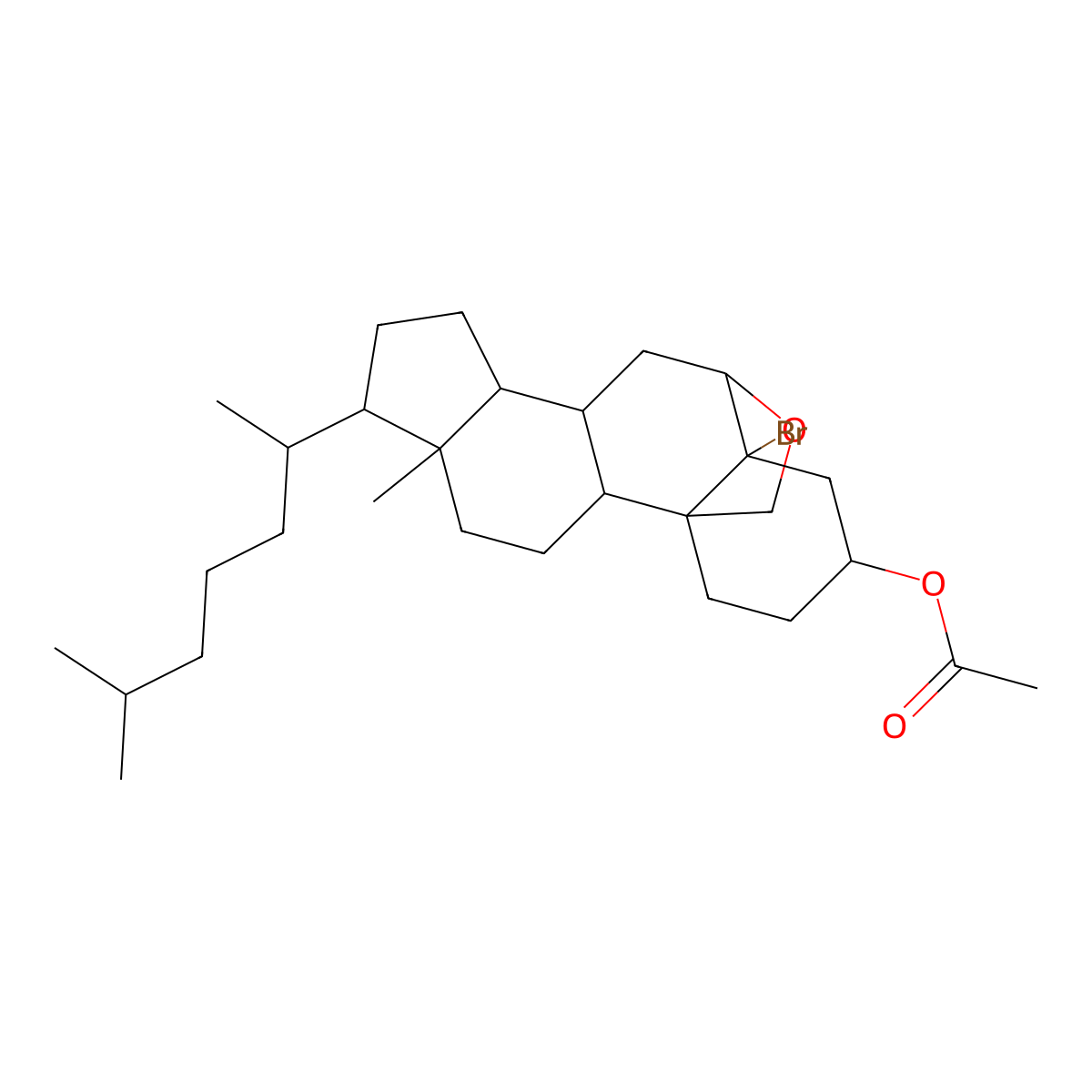 5alpha-Bromo-6,19-epoxycholestan-3beta-ol acetate molecular structure, CAS 1258-07-7