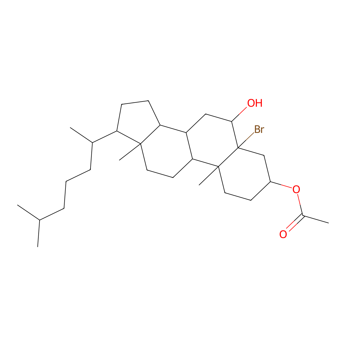 5-Bromo-5a-cholestane-3,6-diol 3-Acetate molecular structure, CAS 1258-35-1