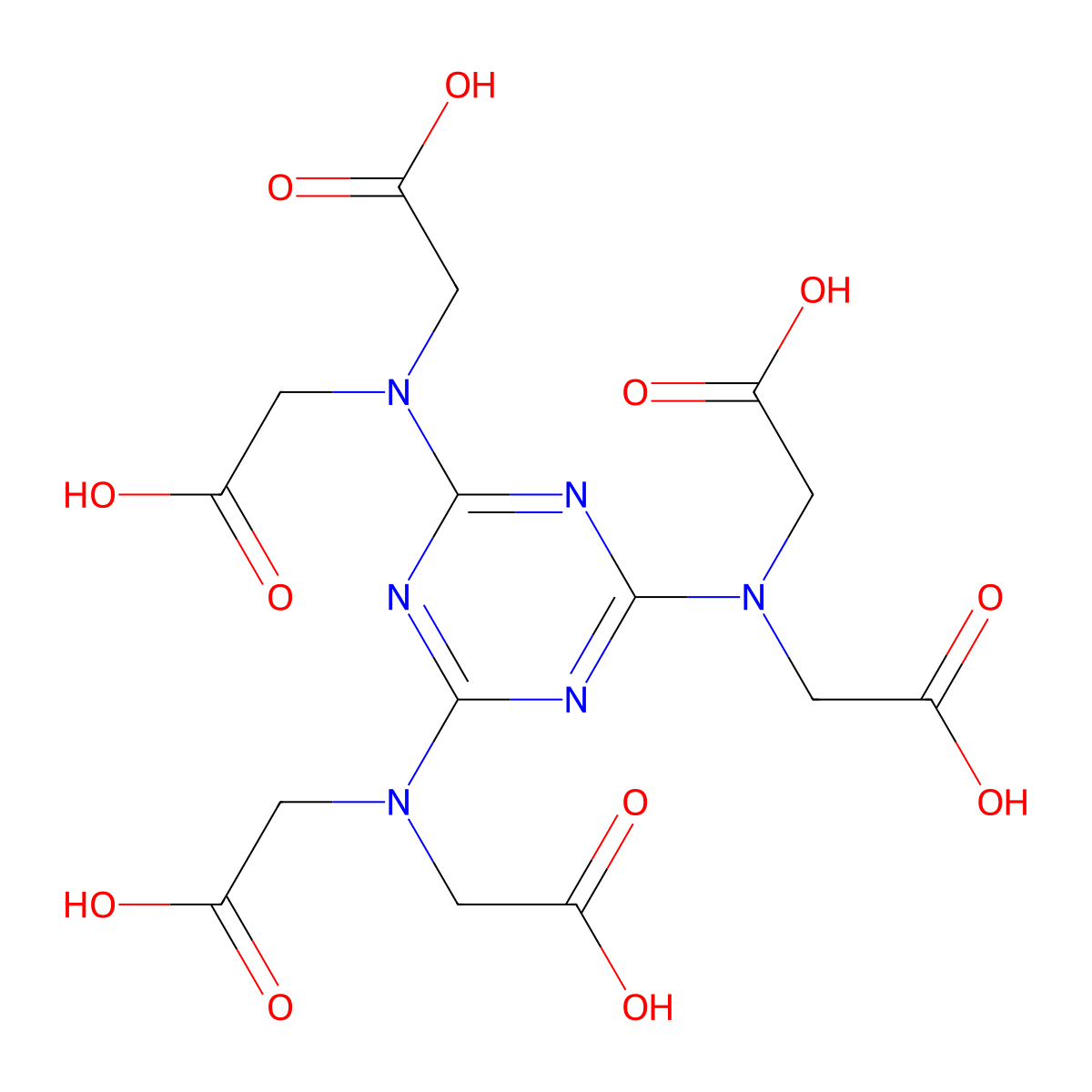 2,2',2'',2''',2'''',2'''''-((1,3,5-Triazine-2,4,6-triyl)tris(azanetriyl))hexaacetic acid molecular structure, CAS 1258-71-5