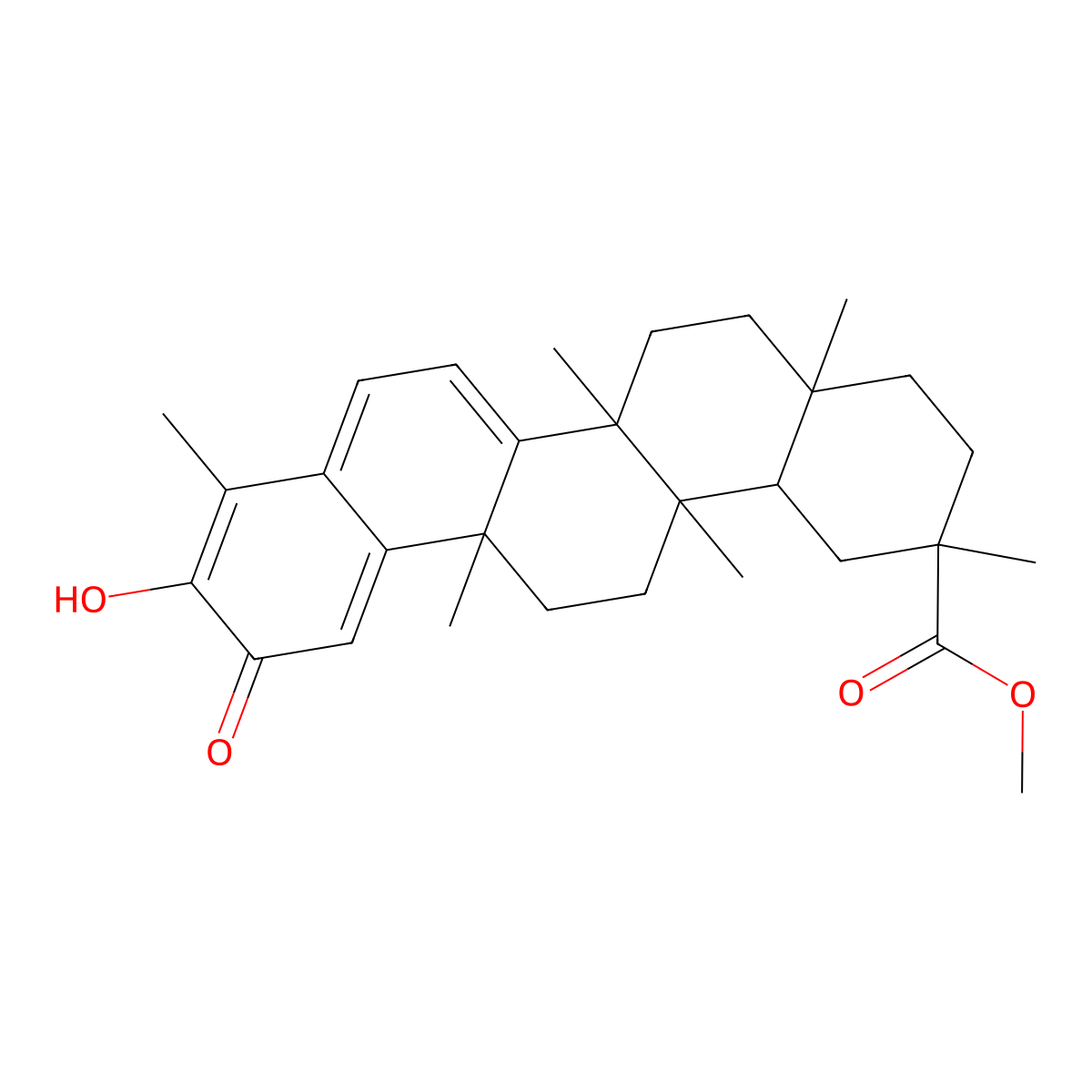 Pristimerin molecular structure, CAS 1258-84-0