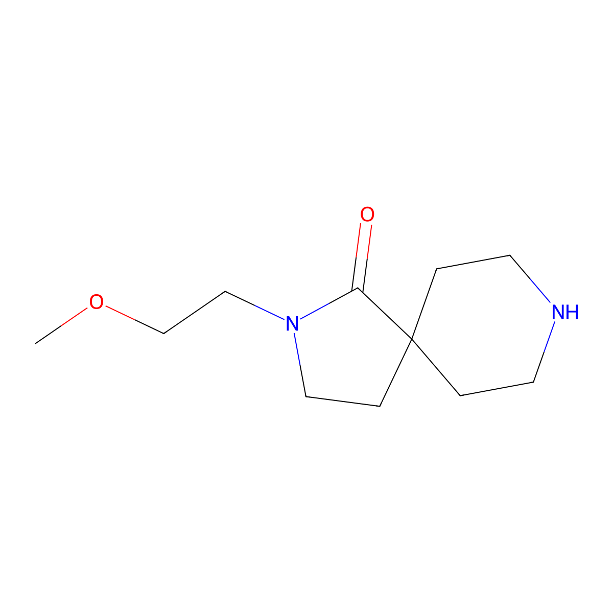 2-(2-Methoxyethyl)-2,8-diazaspiro[4.5]decan-1-one molecular structure, CAS 1258000-03-1