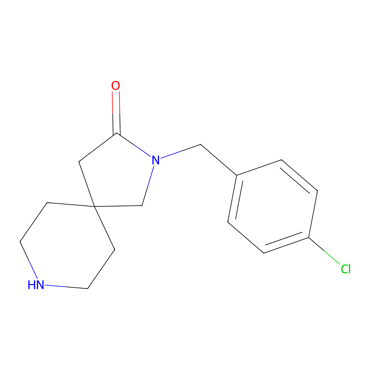 2-(4-Chlorobenzyl)-2,8-diazaspiro[4.5]decan-3-one molecular structure, CAS 1258000-09-7