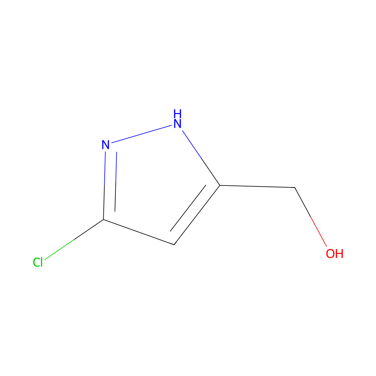 (5-Chloro-1H-pyrazol-3-yl)methanol molecular structure, CAS 1258002-28-6