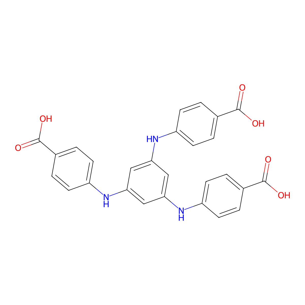 4,4',4''-(Benzene-1,3,5-triyltris(azanediyl))tribenzoic acid molecular structure, CAS 1258012-29-1