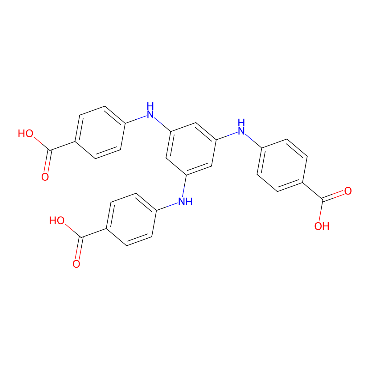 4,4',4''-(Benzene-1,3,5-triyltris(azanediyl))tribenzoic acid molecular structure, CAS 1258012-29-1