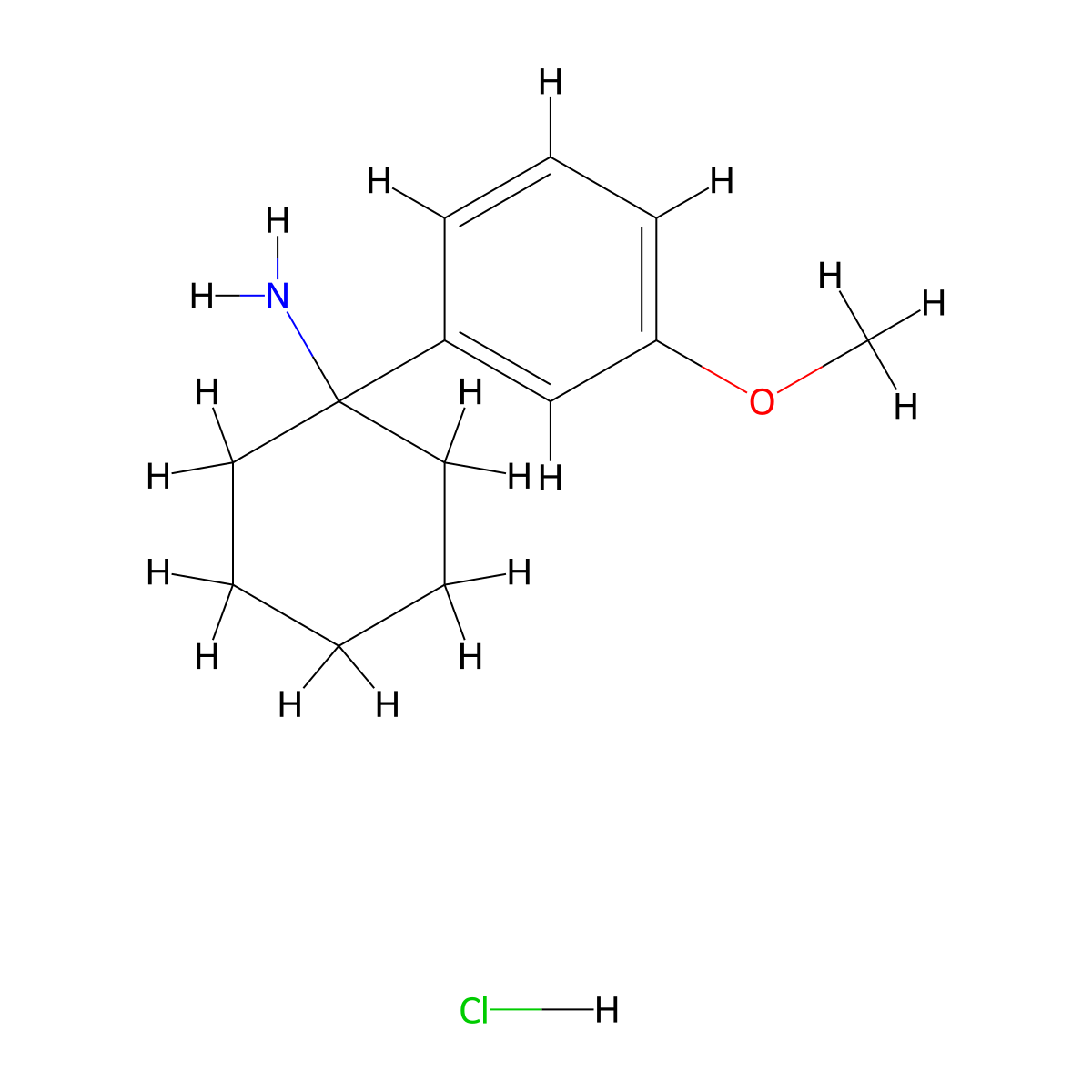 1-(3-Methoxyphenyl)cyclohexan-1-amine hydrochloride molecular structure, CAS 125802-06-4