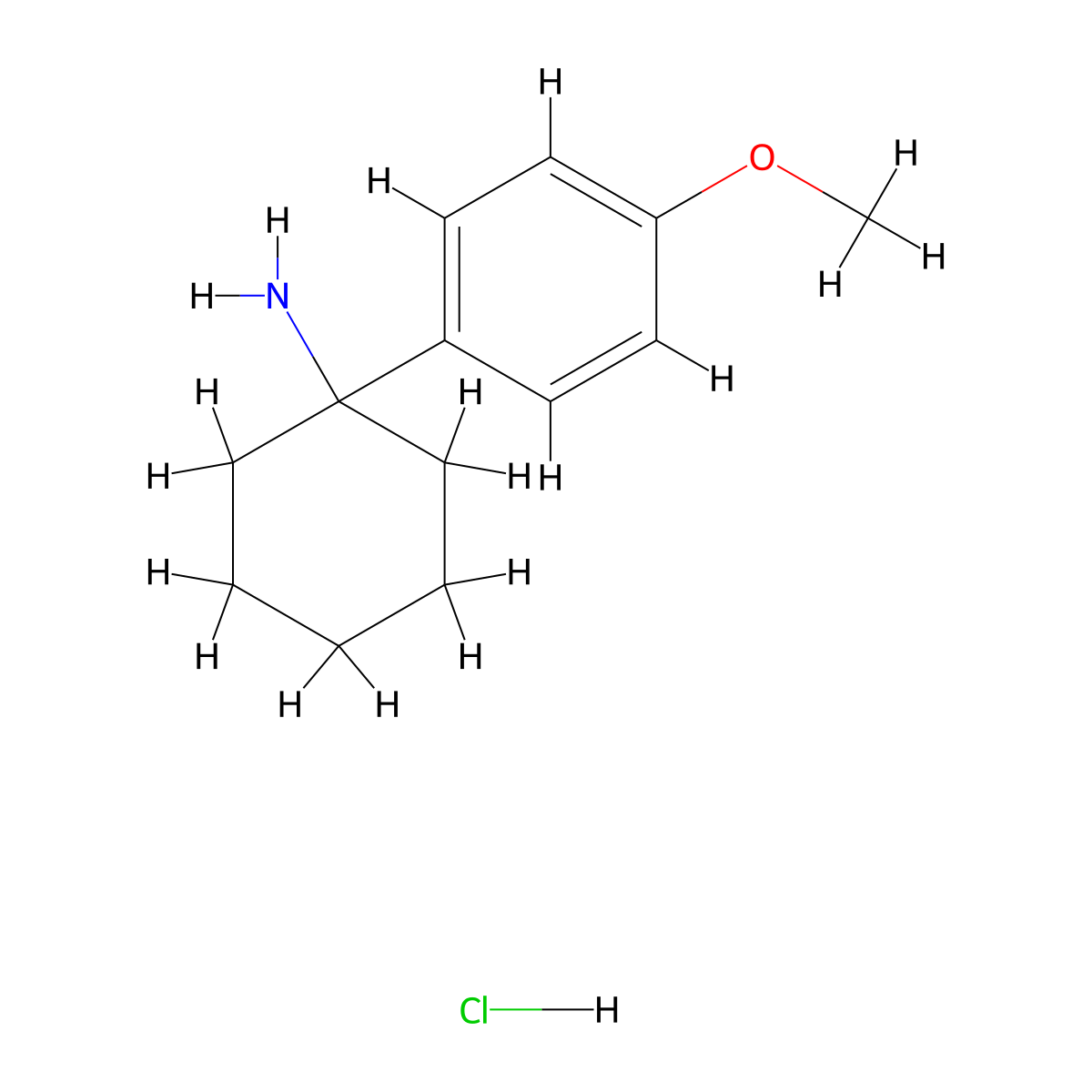 1-(4-Methoxyphenyl)cyclohexan-1-amine hydrochloride molecular structure, CAS 125802-08-6
