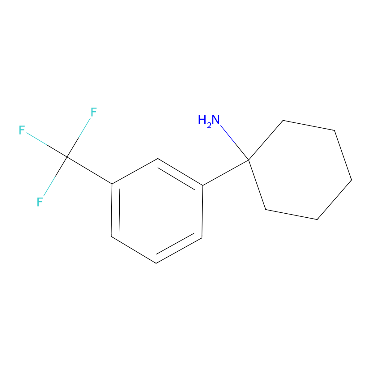 1-[3-(Trifluoromethyl)phenyl]cyclohexan-1-amine molecular structure, CAS 125802-23-5