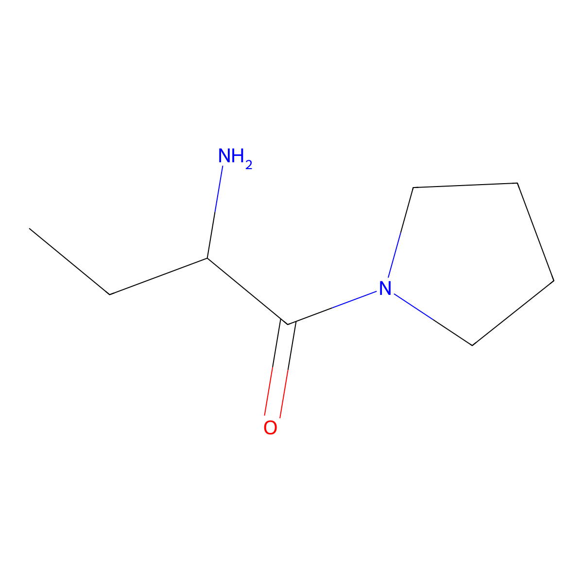 (R)-2-amino-1-(pyrrolidin-1-yl)butan-1-one molecular structure, CAS 1258066-46-4