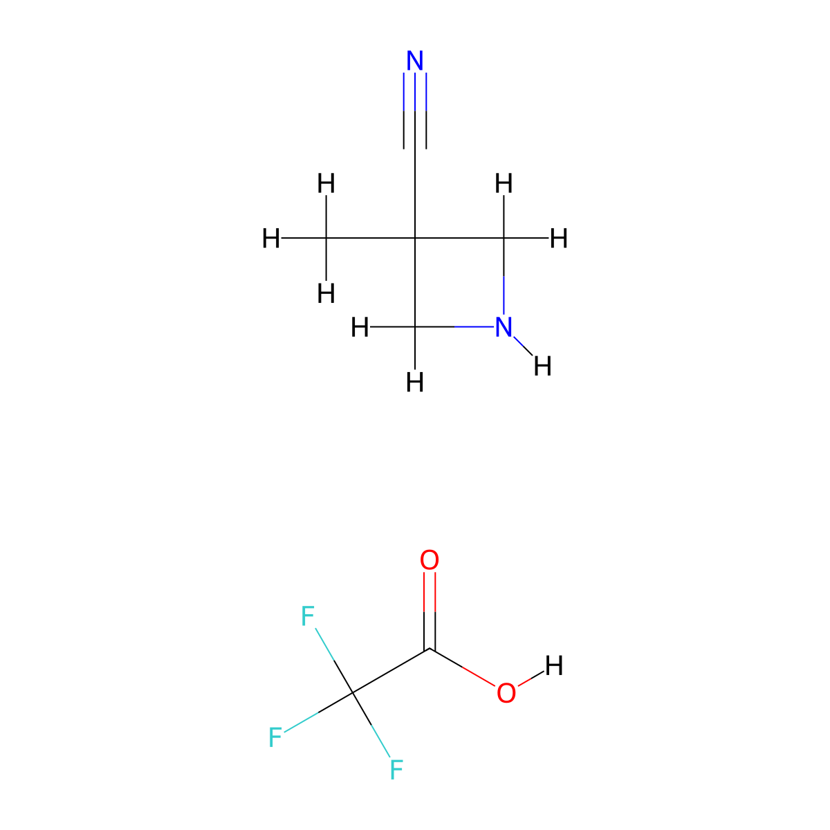 3-Methylazetidine-3-carbonitrile; trifluoroacetic acid molecular structure, CAS 1258067-10-5