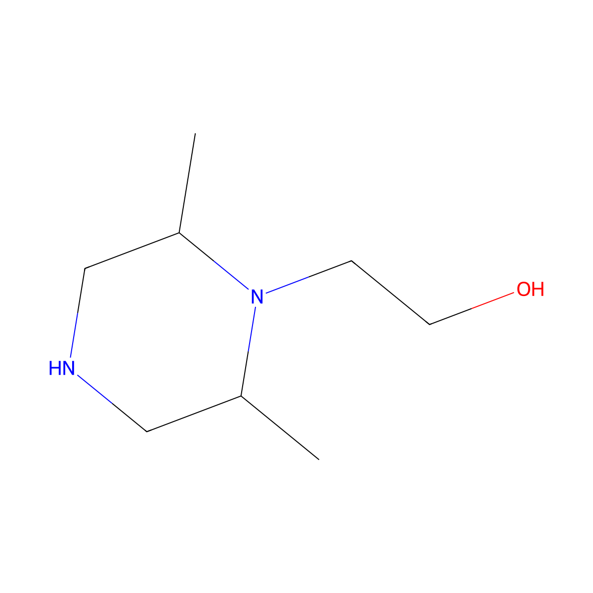 2-[(2R,6S)-2,6-dimethylpiperazin-1-yl]ethan-1-ol molecular structure, CAS 1258073-92-5