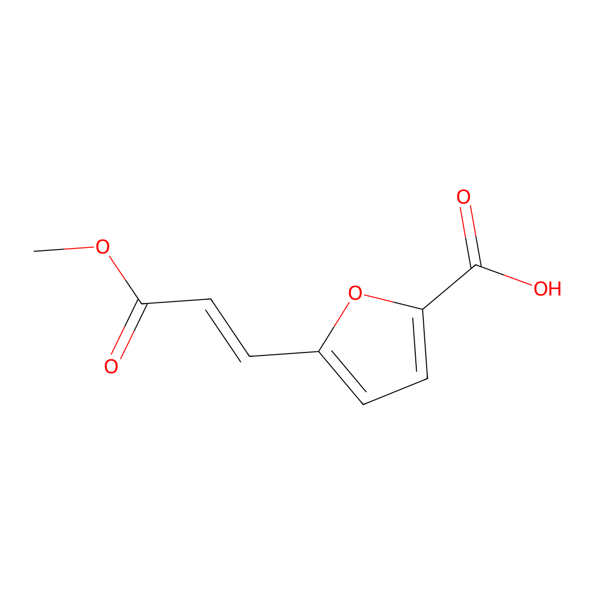 5-[(1E)-3-methoxy-3-oxoprop-1-en-1-yl]furan-2-carboxylic acid molecular structure, CAS 125812-00-2