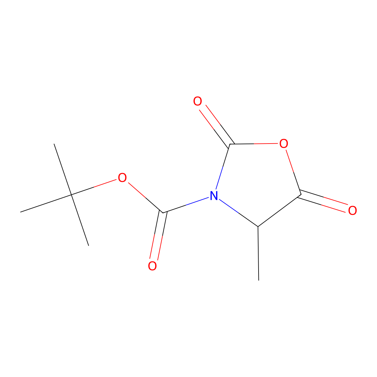 (S)-tert-Butyl 4-methyl-2,5-dioxooxazolidine-3-carboxylate molecular structure, CAS 125814-30-4
