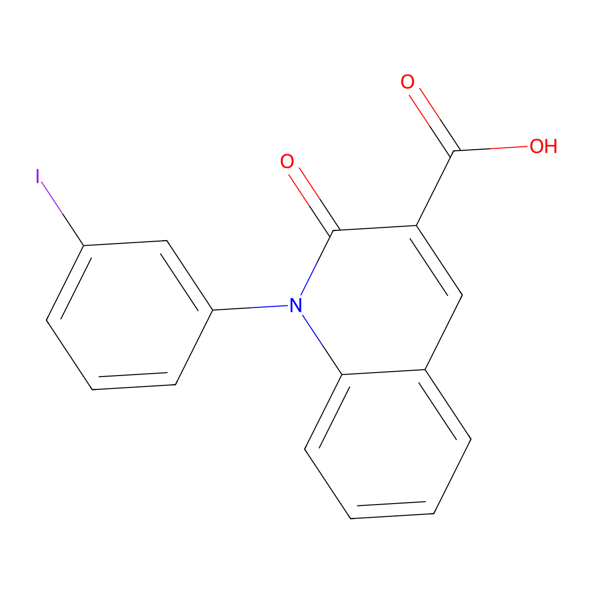 1-(3-Iodophenyl)-2-oxo-1,2-dihydroquinoline-3-carboxylic acid molecular structure, CAS 1258152-07-6