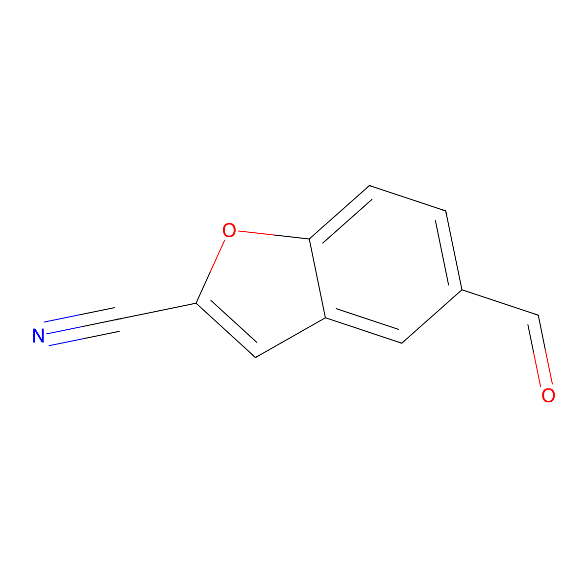 5-Formylbenzofuran-2-carbonitrile molecular structure, CAS 1258154-58-3