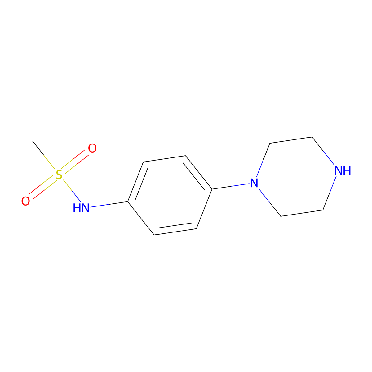 N-[4-(piperazin-1-yl)phenyl]methanesulfonamide molecular structure, CAS 125818-94-2