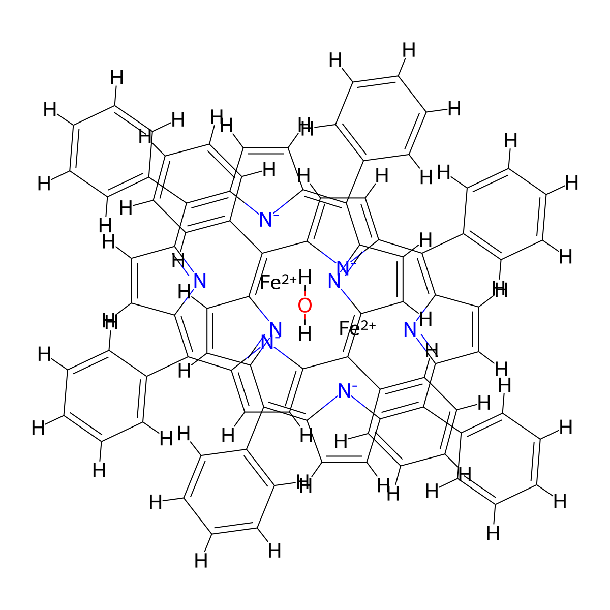 Iron (III) meso-tetraphenylporphine-MU-oxo dimer molecular structure, CAS 12582-61-5