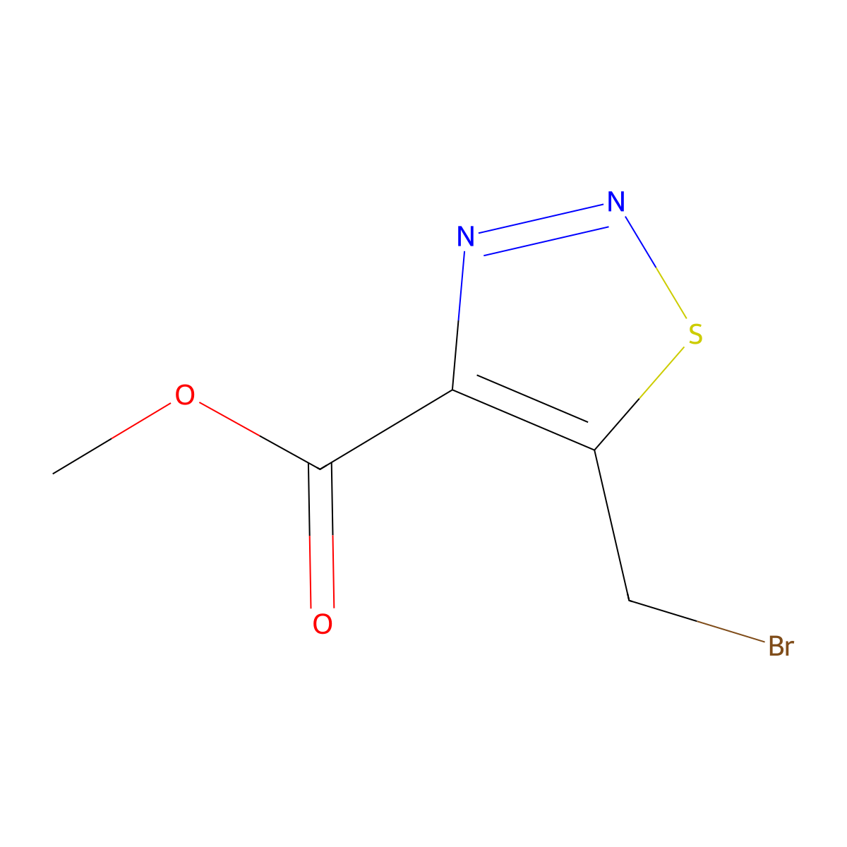 Methyl 5-(bromomethyl)thiadiazole-4-carboxylate molecular structure, CAS 1258205-90-1