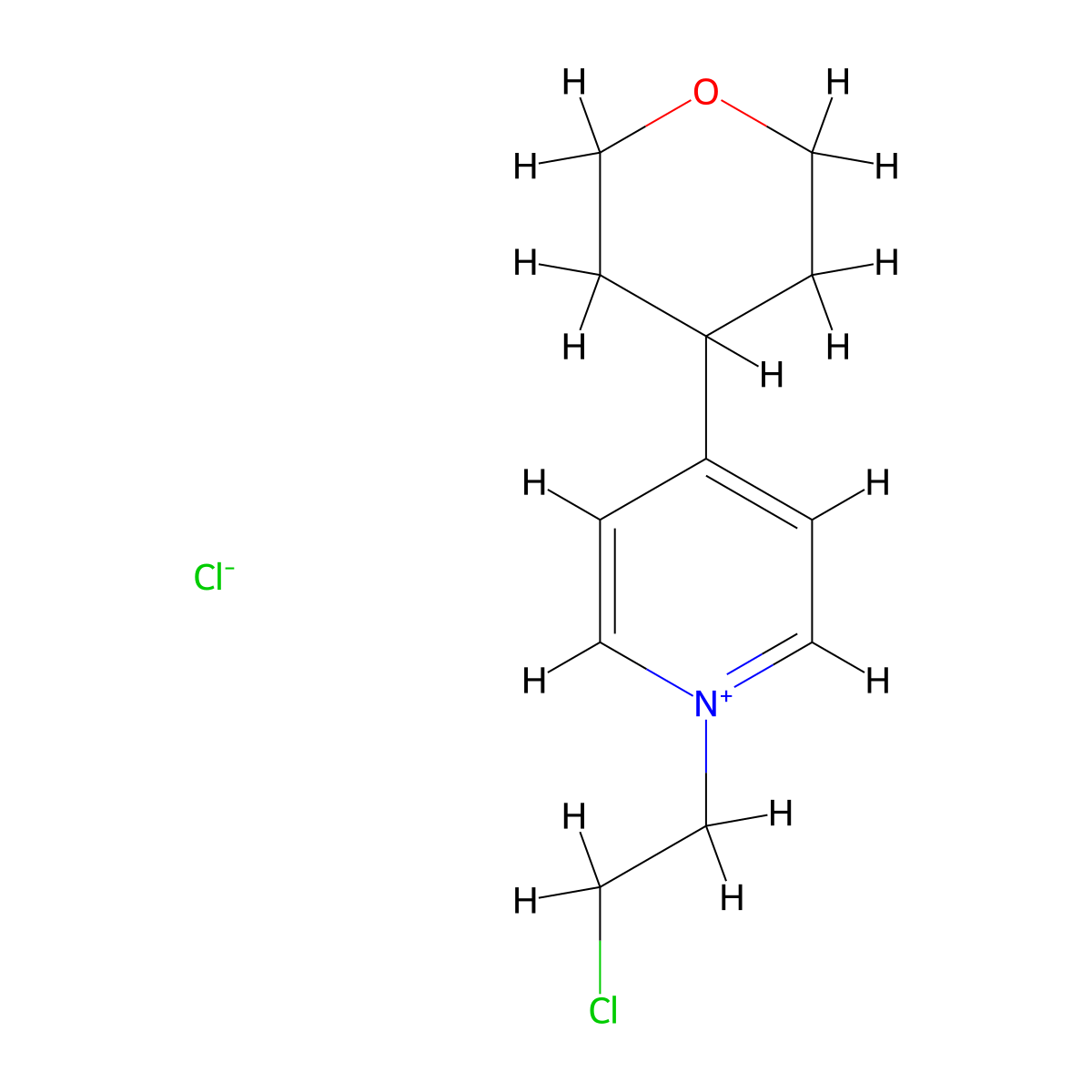 1-(2-Chloro-ethyl)-4-(tetrahydro-pyran-4-yl)-pyridinium chloride molecular structure, CAS 1258208-30-8