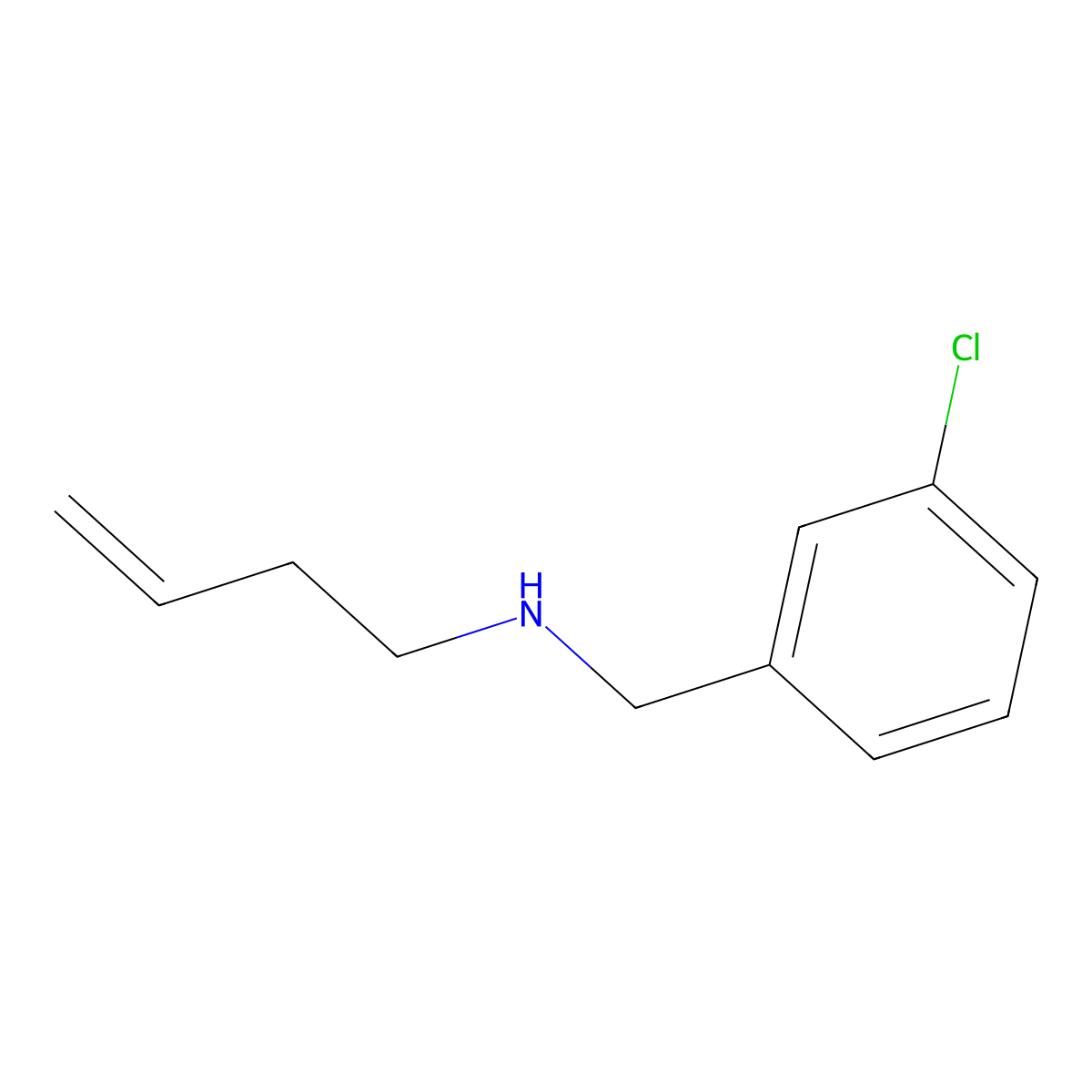 (But-3-en-1-yl)[(3-chlorophenyl)methyl]amine molecular structure, CAS 1258215-66-5