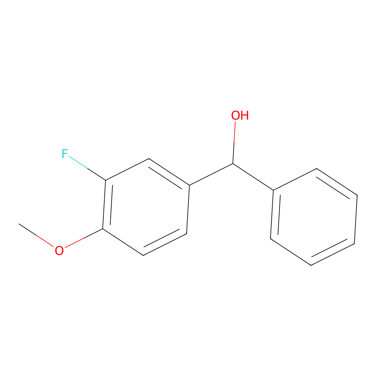 (3-Fluoro-4-methoxyphenyl)(phenyl)methanol molecular structure, CAS 1258221-87-2