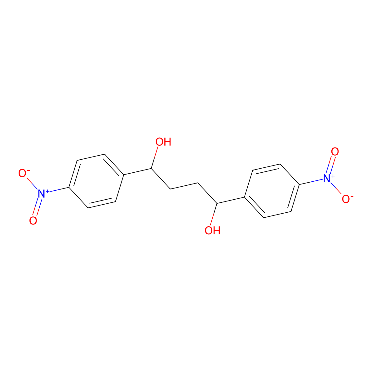 (1R,4R)-1,4-bis(4-nitrophenyl)butane-1,4-diol molecular structure, CAS 1258226-78-6