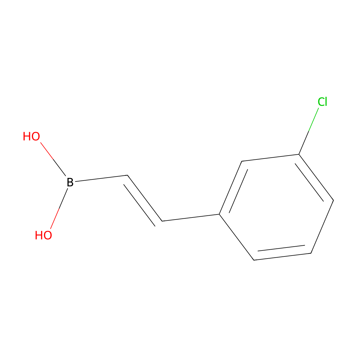 (E)-(3-Chlorostyryl)boronic acid molecular structure, CAS 1258237-13-6