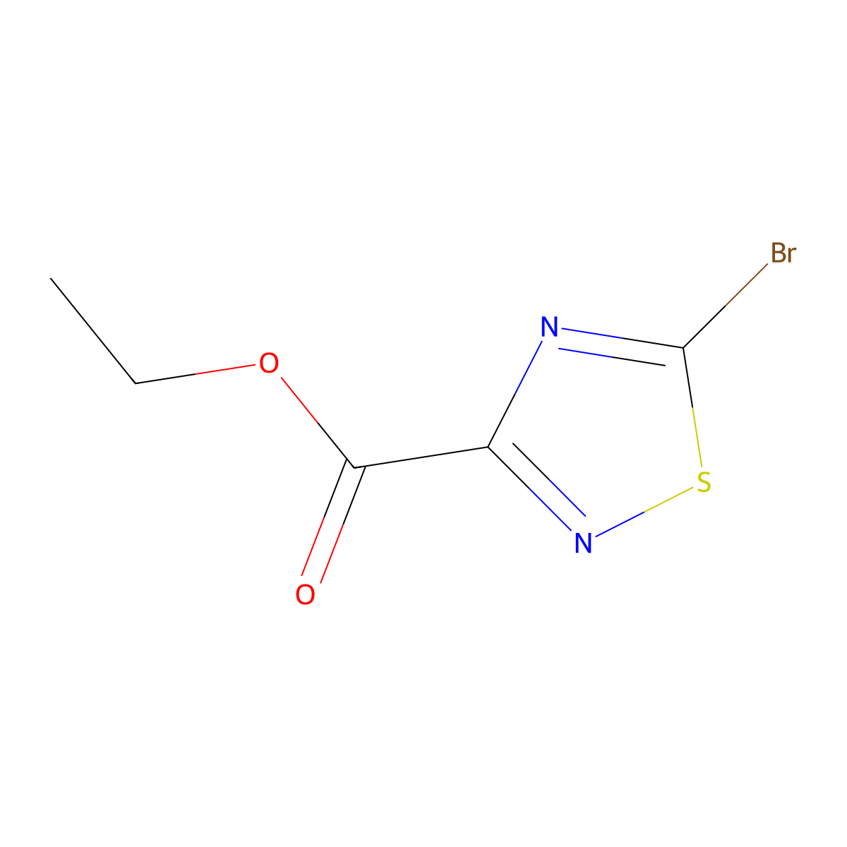 Ethyl 5-bromo-1,2,4-thiadiazole-3-carboxylate molecular structure, CAS 1258268-97-1