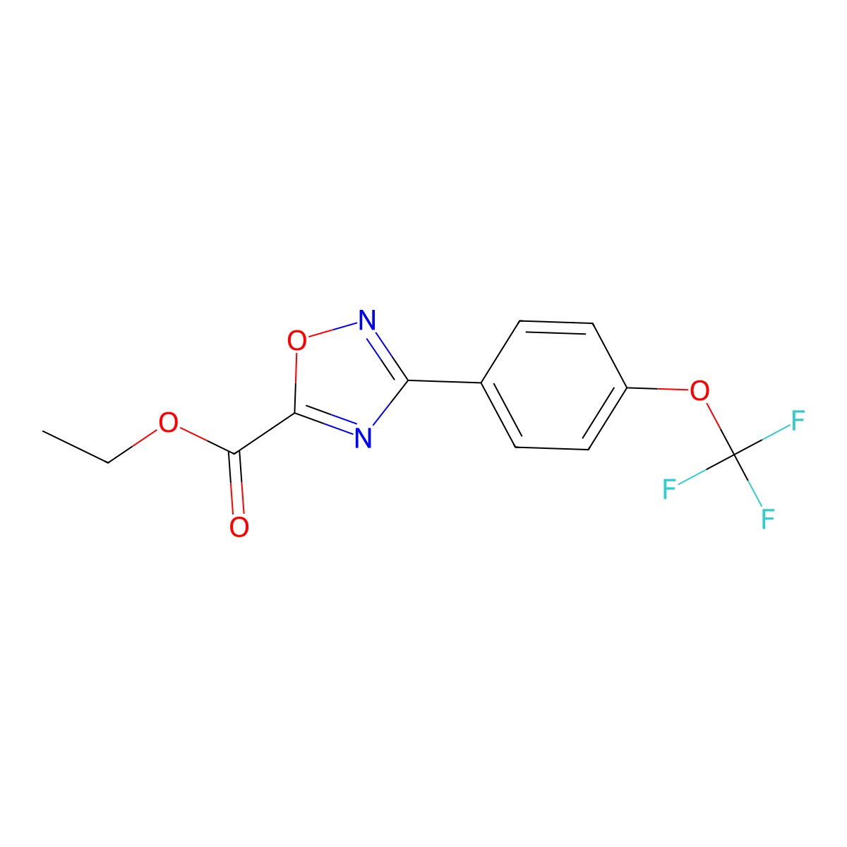 Ethyl 3-[4-(trifluoromethoxy)phenyl]-1,2,4-oxadiazole-5-carboxylate molecular structure, CAS 1258269-03-2